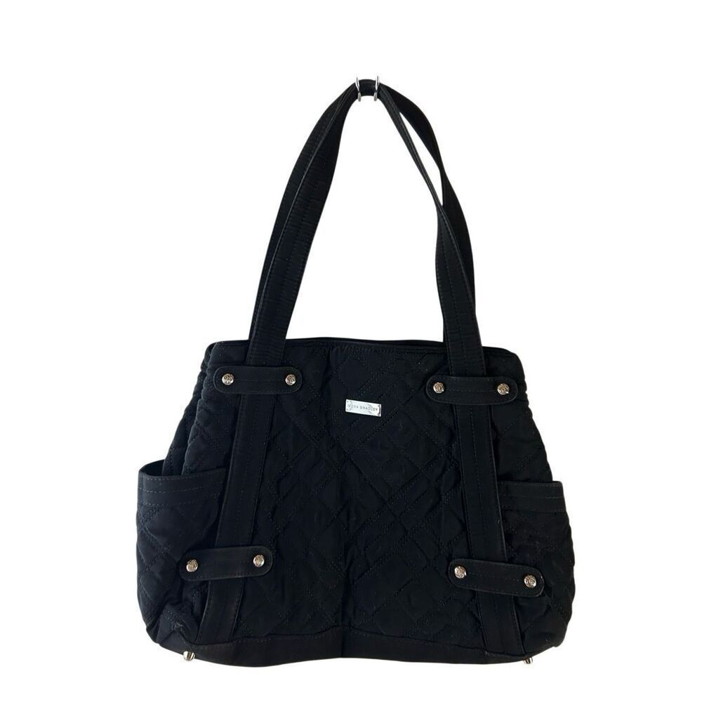 Vera Bradley Vintage Black Quilted Tote | Retired Zebra Interior | EUC